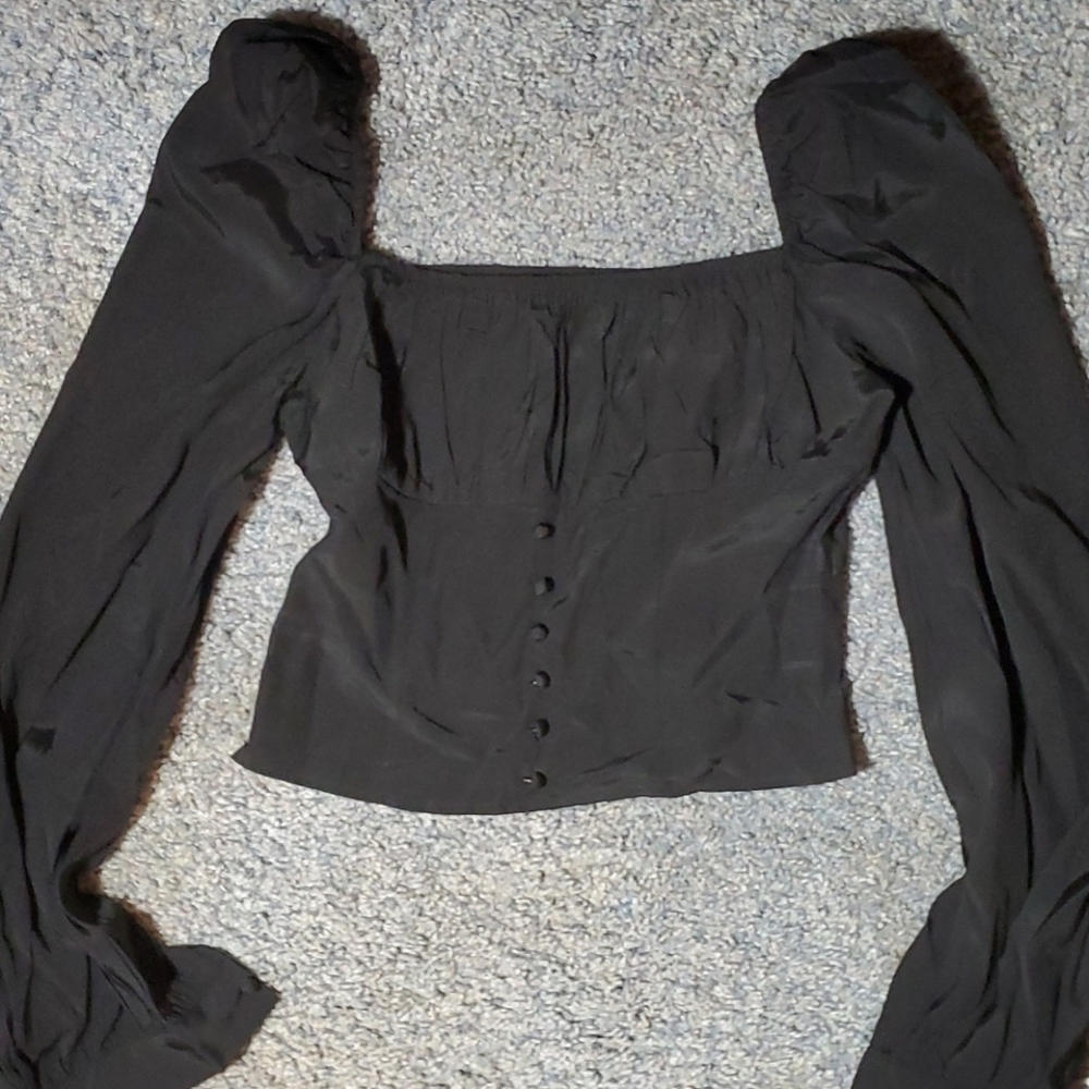 Black button up top